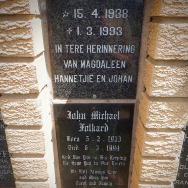 FOLKARD John Michael 1933-1994 :: ? Jan 1938-1993