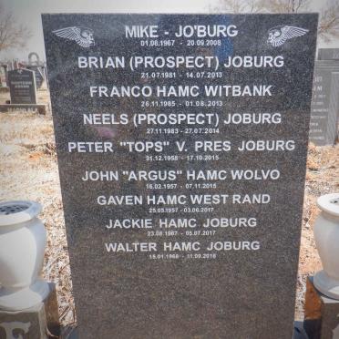 ? Mike 1967-2008 :: ? Brian 1981-2013 :: ? Franco 1985-2013 :: ? Neels 1983-2014 :: ? Peter Tops 1958-2015