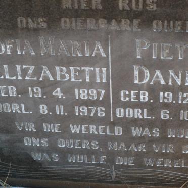? Pieter Daniel 1892-1987 &amp; Sofia Maria Elizabeth 1897-1976