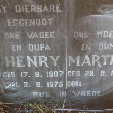 ? Henry 1907-1975 &amp; Martha 1919-