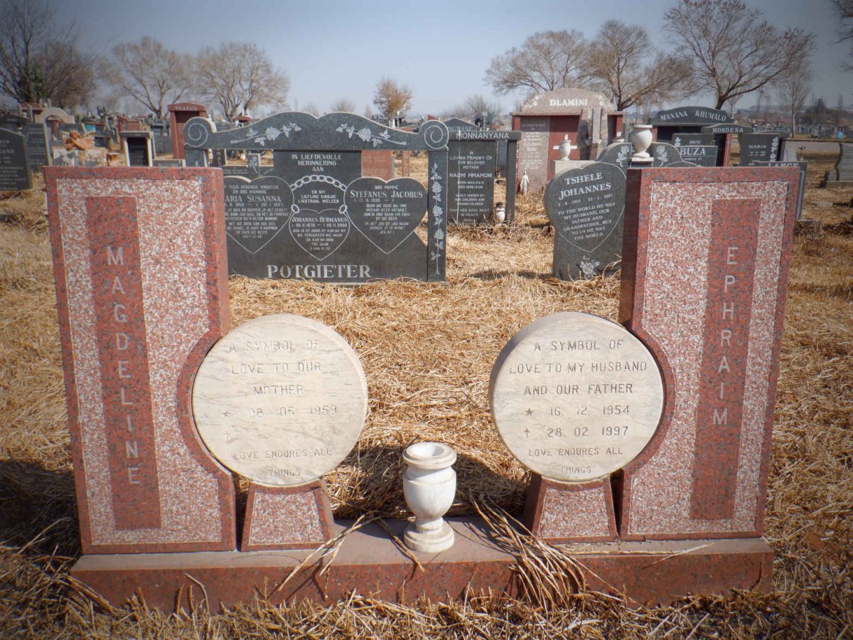 ? Ephraim 1954-1997 &amp; Magdeline 1959-