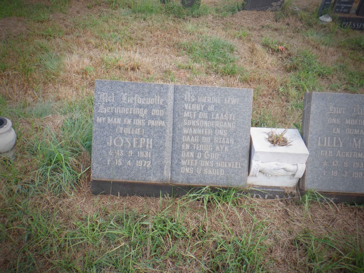 ? Joseph 1931-1972 &amp; Lilly M.J. ACKERMAN 1939-1982