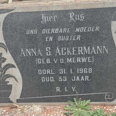 ACKERMANN Anna S. nee V.D. MERWE -1968