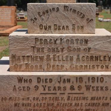 ACORNLEY Matthew A. -1919 :: ACORNLEY Percy Morton -1910