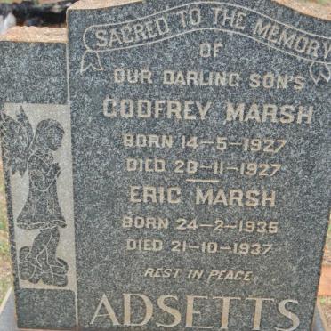 ADSETTS Godfrey Marsh 1927-1927 :: ADSETTS Eric Marsh 1935-1937