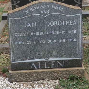 ALLEN Jan 1880-1972 &amp; Dorothea 1879-1954