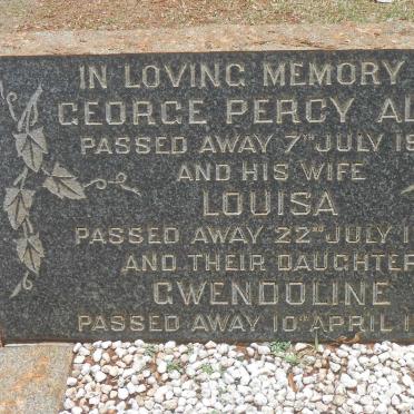 ALGIE George Percy -1957 &amp; Louisa -1958 :: ALGIE Gwendoline -1907