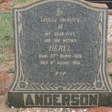 ANDERSON Beryl 1920-1955