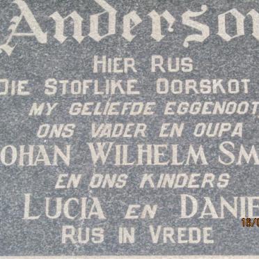 ANDERSON Johan Wilhelm Smith :: ANDERSON Lucia :: ANDERSON Danie