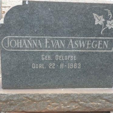 ASWEGEN Johanna F., van nee OELOFSE -1963