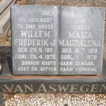 ASWEGEN Willem Frederik J., van 1911-1975 &amp; Maria Magdalena 1916-1978