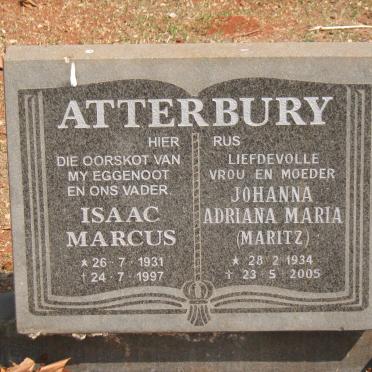 ATTERBURY Isaac Marcus 1931-1997 &amp; Johanna Adriana Maria MARITZ 1934-2005