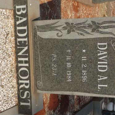 BADENHORST David A.L. 1896-1984