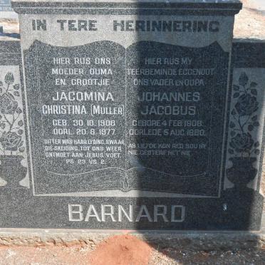 BARNARD Johannes Jacobus 1908-1960 &amp; Jacomina Christina MULLER 1908-1977