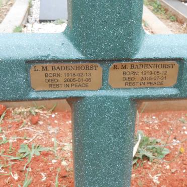 BADENHORST L.M. 1918-2005 &amp; R.M. 1919-2015