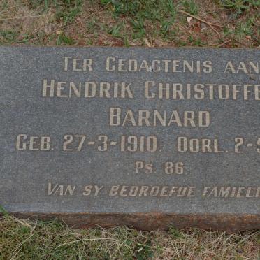 BARNARD Hendrik Christoffel 1910-1949