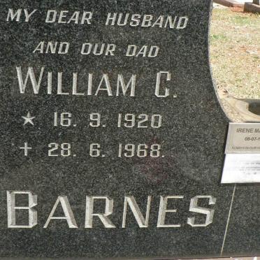BARNES William C 1920-1968 &amp; Irene Margaret 1922-2005