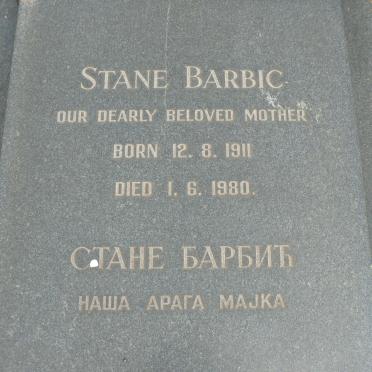 BARBIC Nicholas I. 1899-1968 &amp; Stane 1911-1980