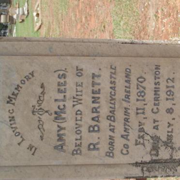 BARNETT Amy nee McLEES 1870-1912 :: BARNETT Robert ? &amp; Lucy Adams -1935