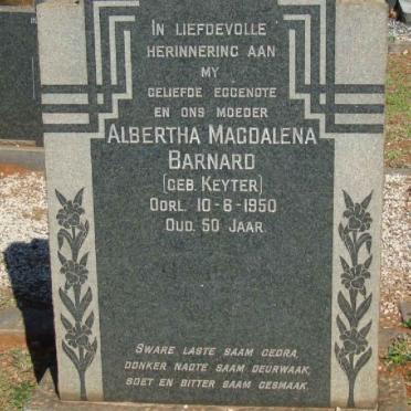 BARNARD Albertha Magdalena nee KEYTER 1900-1950