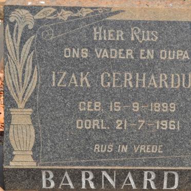 BARNARD Izak Gerhardus 1899-1961