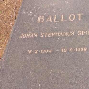 BALLOT Johan Stephanus Simeon 1904-1968 &amp; Johanna Maria SCHLUNZ 1906-1967