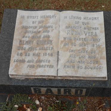 BAIRD Henry Gideon -1948 &amp; Rosa Vera -1974 :: BAIRD Henry John -1931