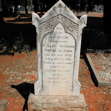 BEER Roelof Adriaan Pieter, de 1852-1918 &amp; Alettha Dorothea 1858-1950
