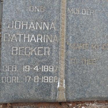 BECKER Johanna Catharina 1897-1968