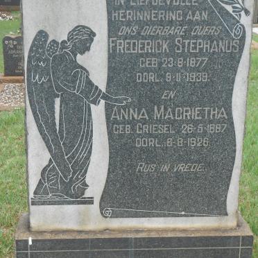 BEER Frederick Stephanus, de1877-1939 &amp; Anna Magrietha GRIESEL 1887-1926