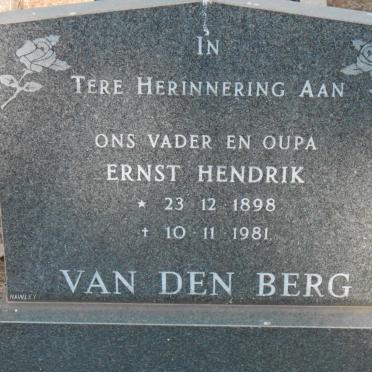 BERG Ernst Hendrik, van den 1898-1981