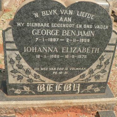 BEEBY George Benjamin 1887-1959 &amp; Johanna Elizabeth 1886-1975