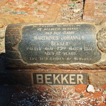 BEKKER Marthinus Johannes  -1951