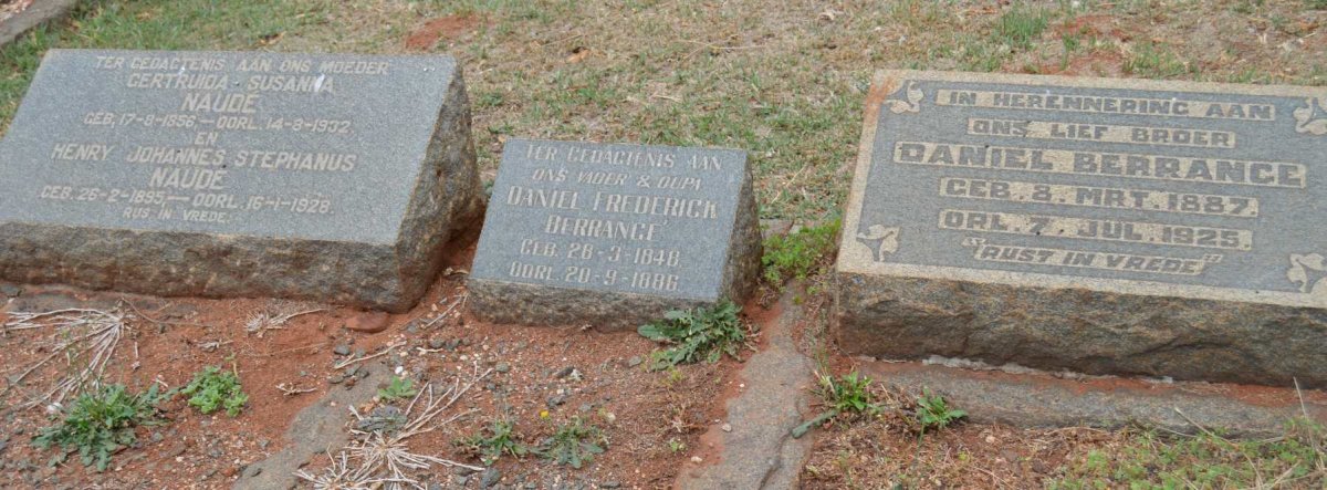 BERRANGE Daniel Frederick 1848-1886 :: BERRANGE Daniel 1887-1925