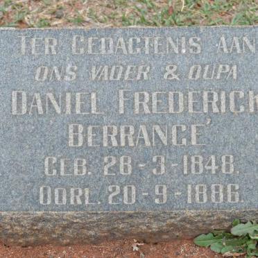 BERRANGÉ Daniel Frederick 1848-1886