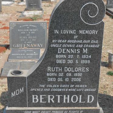 BERTHOLD Dennis M. 1934-1999 &amp; Ruth Dolores 1932-2006