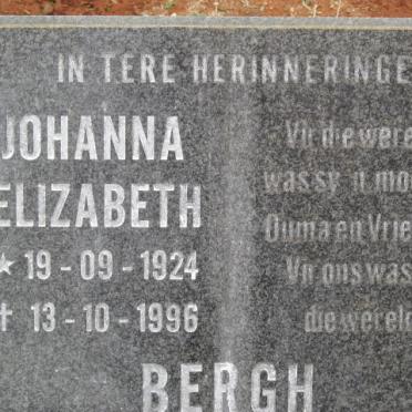 BERGH Johanna Elizabeth 1924-1996