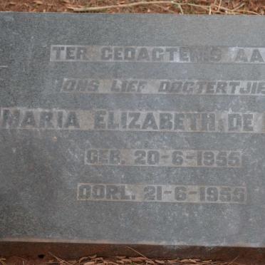 BEER Maria Elizabeth, de 1955-1955