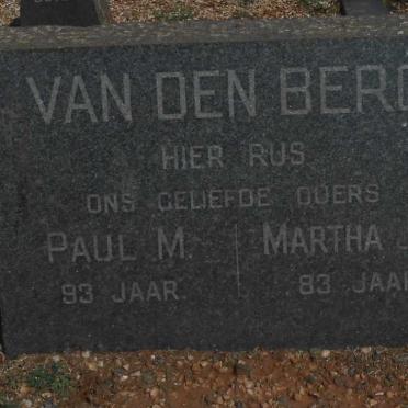 BERG Paul M., van den &amp; Martha J.S.