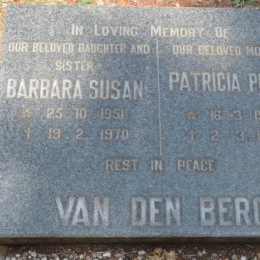 BERG Patricia Pearl, van den 1928-1979 :: VAN DEN BERG Barbara Susan 1951-1970