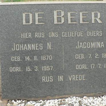 BEER Johannes N., de 1870-1957 &amp; Jacomina C. 1886-1961