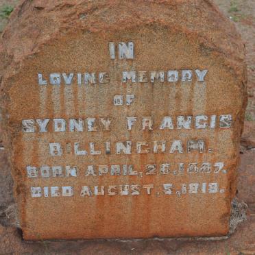 BILLINGHAM Sydney Francis 1887-1919