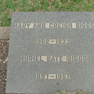 BIGGS Mary Ann Creigh 1862-1933 :: BATE Muriel nee BIGGS 1897-1957