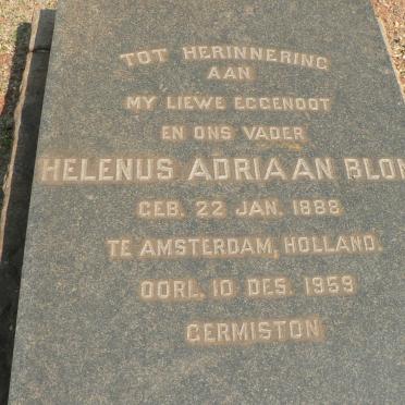 BLOM Helenus Adriaan 1888-1959