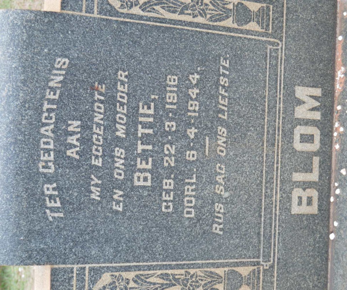 BLOM Bettie 1916-1944