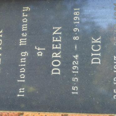 BLACK Dick 1917-1991 &amp; Doreen 1924-1981