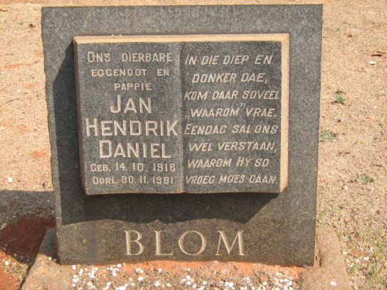 BLOM Jan Hendrik Daniel 1918-1961