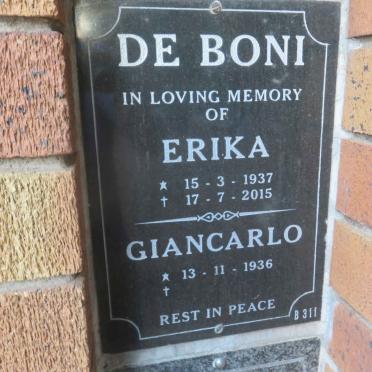 BONI Giancarlo, de 1936- &amp; Erika 1937-2015