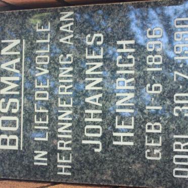 BOSMAN Johannes Heinrich 1896-1990