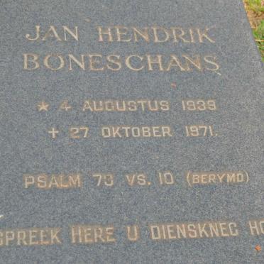 BONESCHANS Jan Hendrik 1939-1971